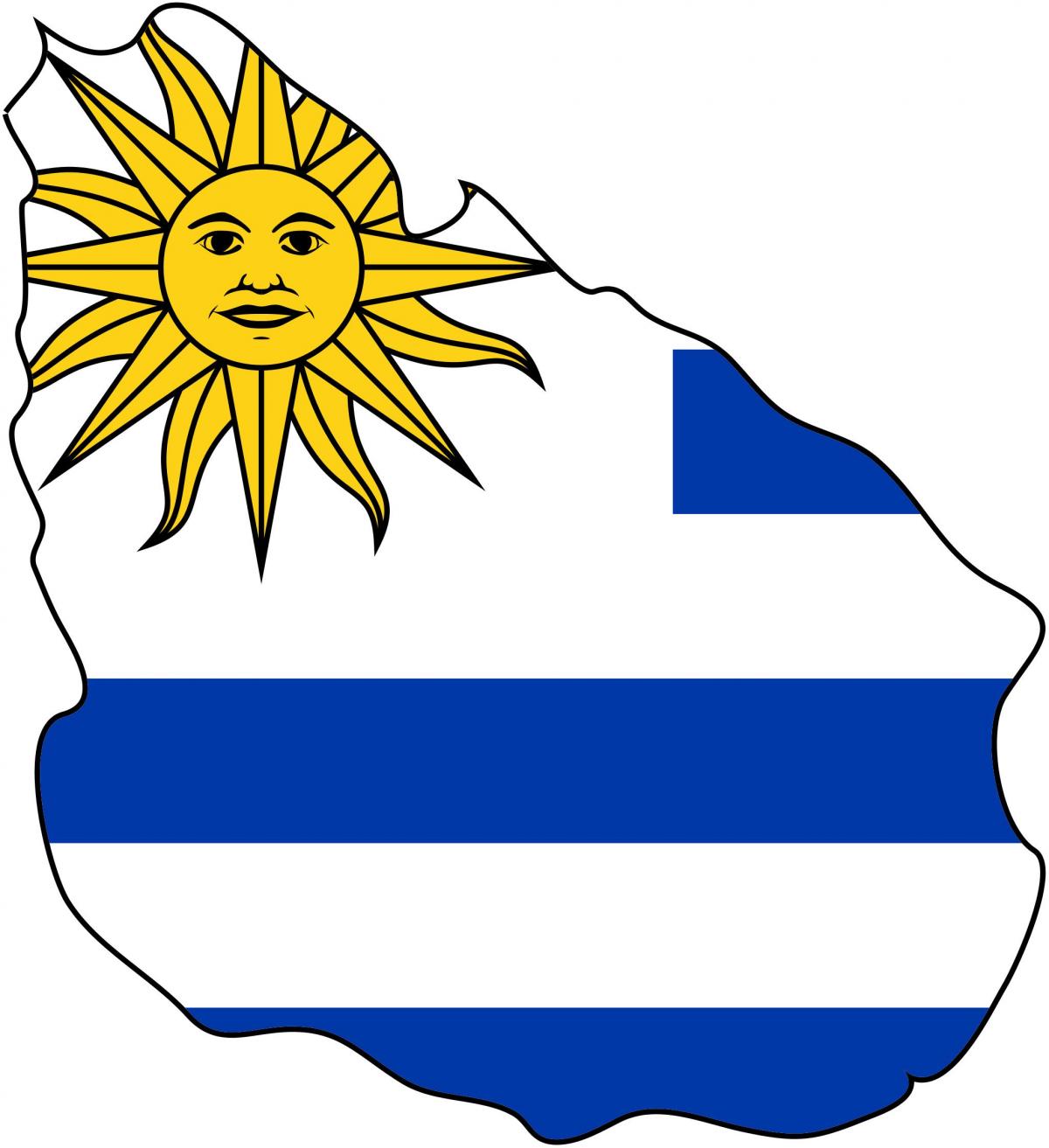 Kaart Uruguay lipp