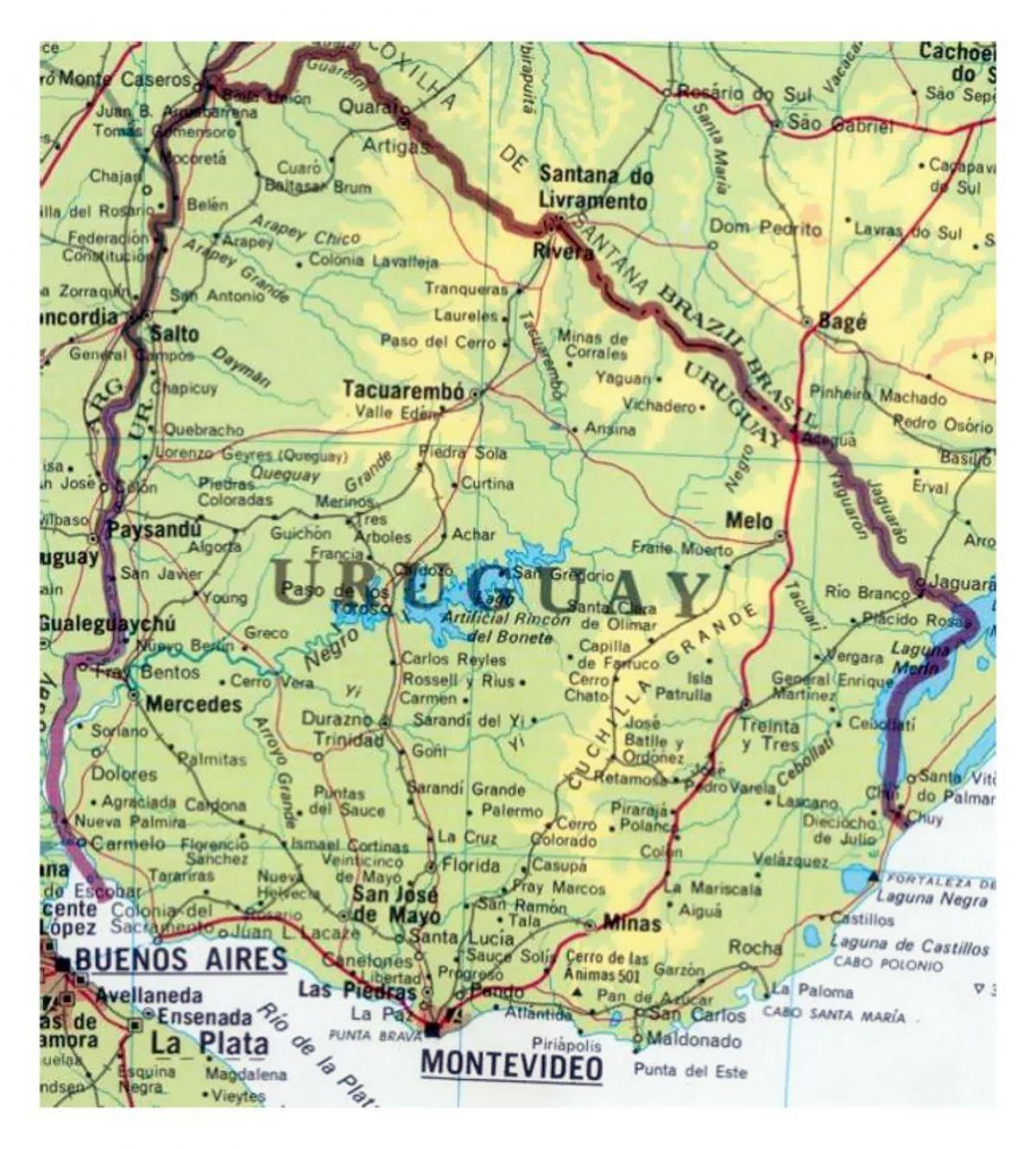 kaart Uruguay