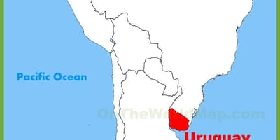 Kaart Uruguay-lõuna-ameerika